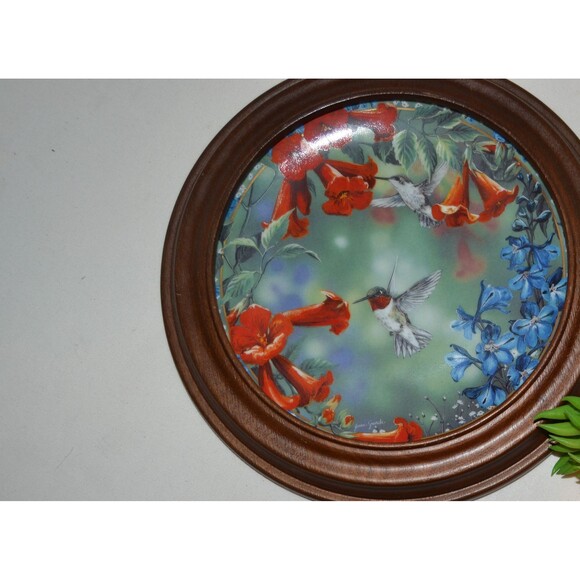 Vintage Hummingbird Plate with Hanger Strength Beauty and  Serene - Picture 2 of 5